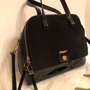 NURSACE Black Leather Handbag
